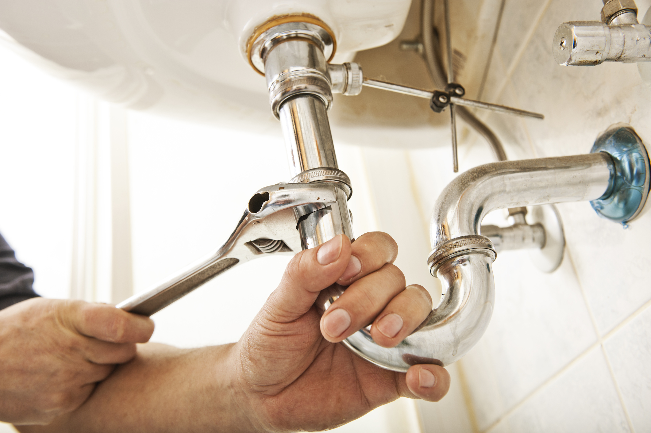 Plumber at work